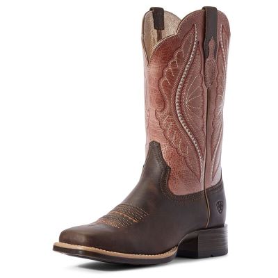 Ariat Western: PrimeTime Botas Western Mujer - Chocolate / Rosas (NDTVB8219)